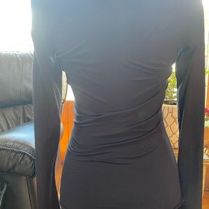 Velvet long sleeve tie knot top